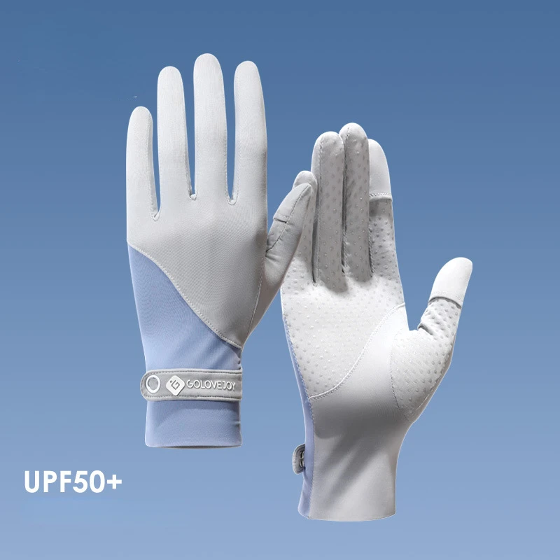 

Ice Silk Sunscreen Gloves Breathable Thin Summer Women's Outdoor Ice Riding Anti-slip Fingerless Gloves Can Touch Screen