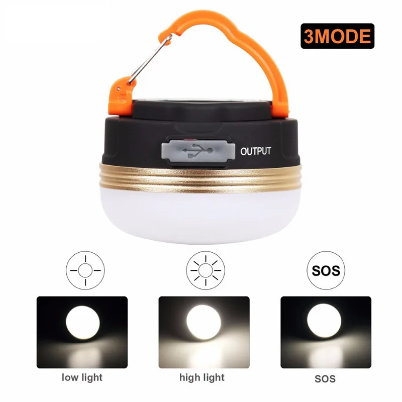 Lanterne de camping portable haute puissance, lampe de poche aste USB, lampe de nuit de randonnée en plein air, lumière de tente, 10W, 1800mAh