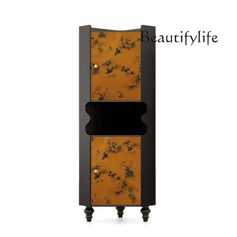 R Eenvoudige bruine woonkamerkasten Rustiek Klassiek Hoog Modern Woonkamerkasten Houten smalle kast De Rangement-meubels