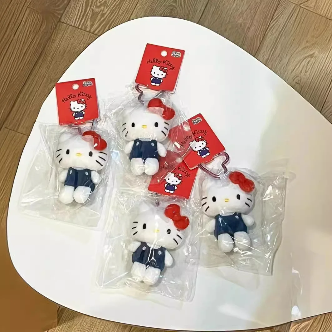 

Cartoon Sanrio Hellokitty Plush Keychain Doll Hanging Ornaments Keychain Car Desktop Ornaments Accessories Christmas Gifts