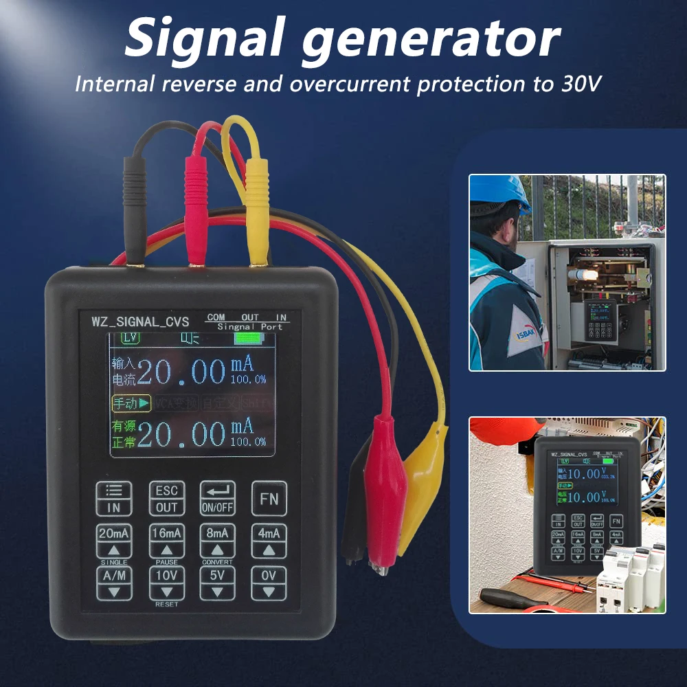 Portable 0-20mA 4-20mA 0-10V 0-12V Signal Generator 0-24mA LCD Display Calibrator Measuring Meter Debugging Tool Micro port