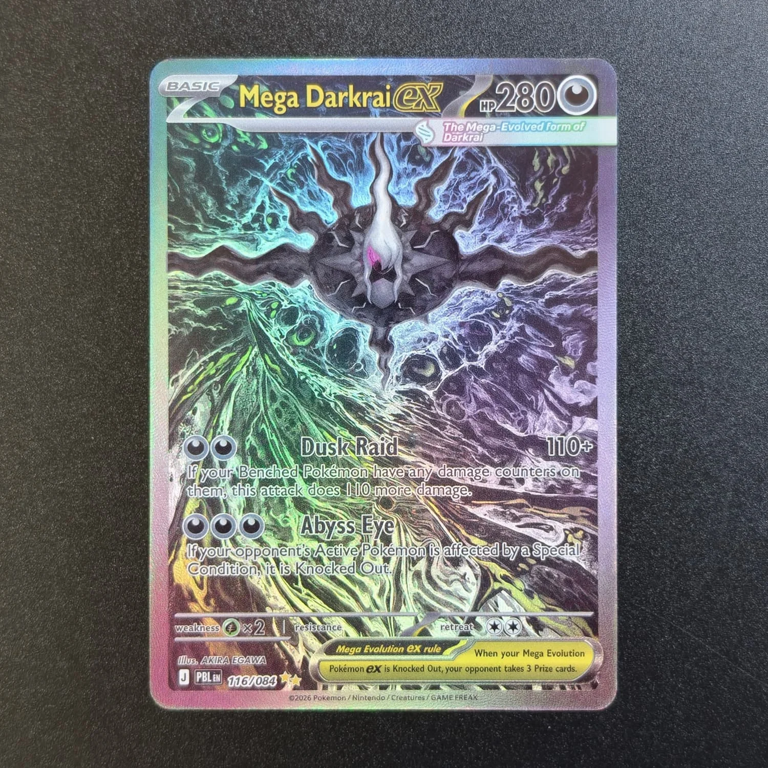 DIY TCG PKM Card Pitch Black Abyss Eye M5 Set Mega Darkrai Zeraora ex Gladions Final Battle SAR Holo Foil Anime Game Cards
