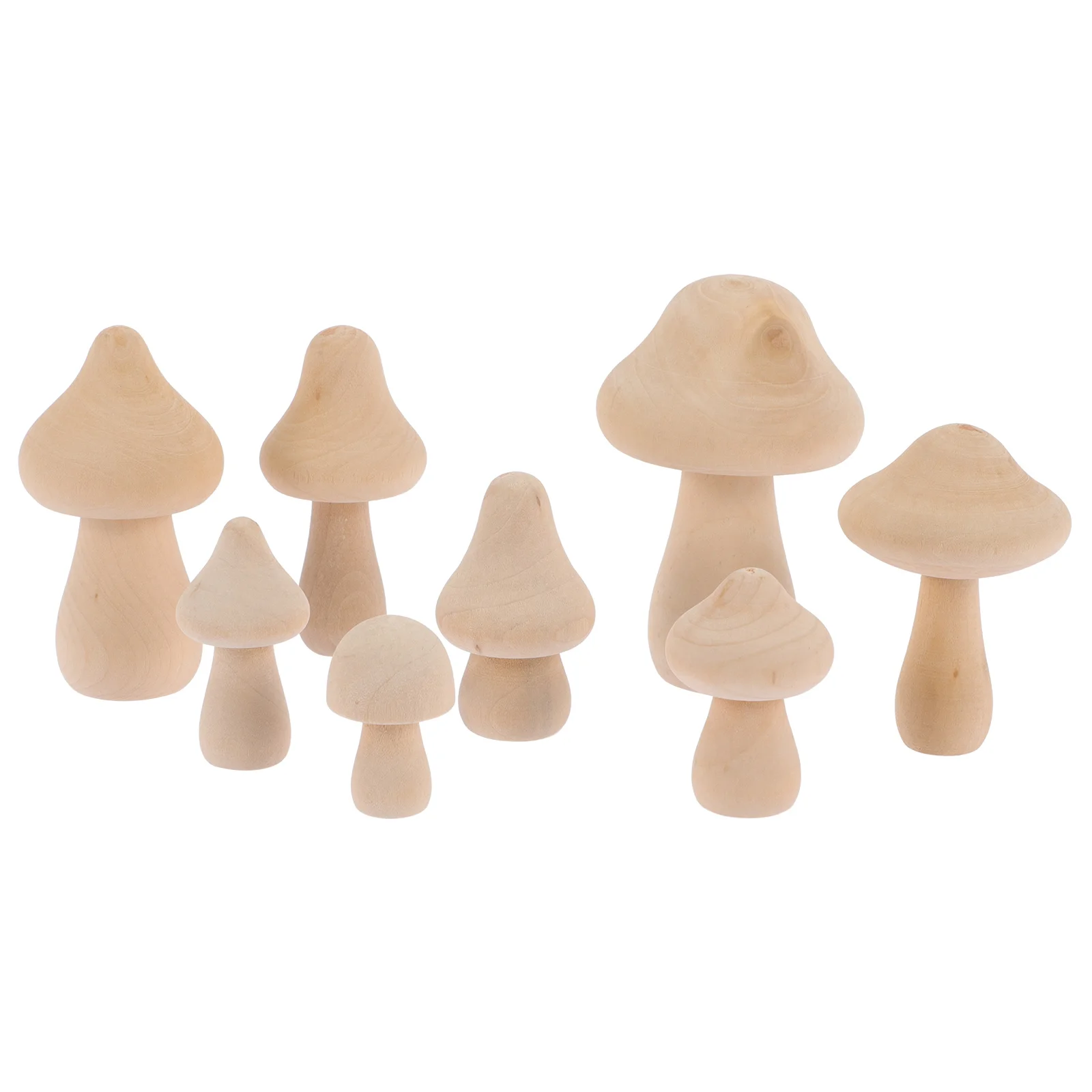 8 قطعة أوتاد الفطر الخشبية غير المكتملة DIY بها بنفسك رسمت باليد الحرف الاطفال الكتابة على الجدران فن الديكور المنزل سطح المكتب الزينة