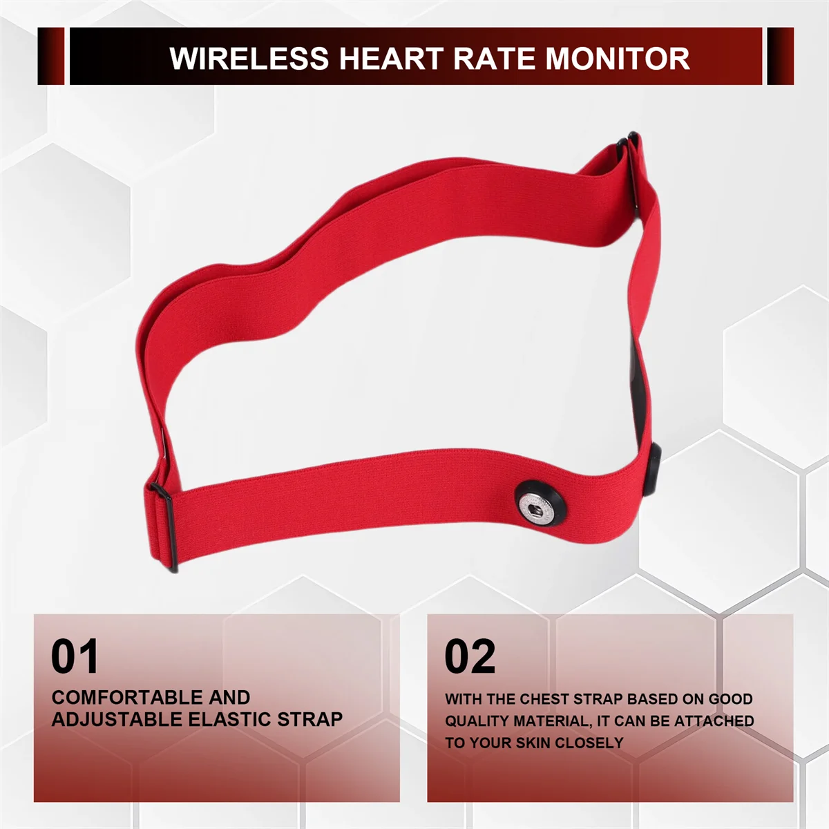 AT77 Ремень сердечного ритма Нагрудный ремень для Coospo Polar Wahoo Garmin Mount Датчик сердечного ритма Монитор Эластичный мягкий ремешок Красный