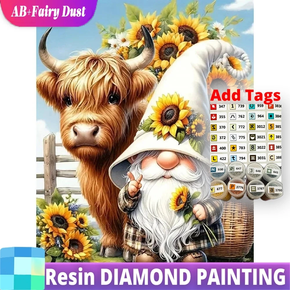 

Смола AB Фея Пыль Алмазная Вышивка Карлик Портрет DIY Картина Подсолнух Картина Стразы Мозаика Художественное Животное Уникальное