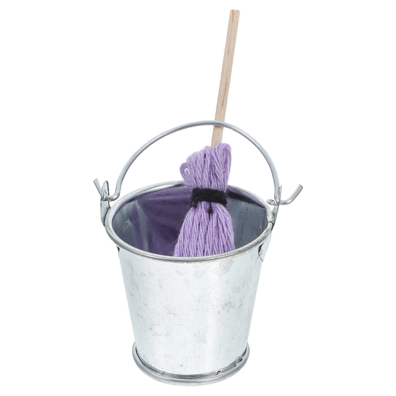 

Miniature Mop Tin Bucket Set For Dollhouse Realistic Cleaning Tools Small Iron Bucket Diy Home Scene Props Accessories Housework