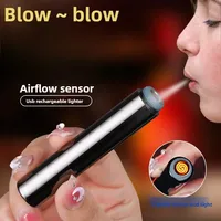 Creative Blowing Windproof Flameless Electronic Lighter Tungsten Mini Portable Charging USB Lighter Smoking Accessories Gadgets