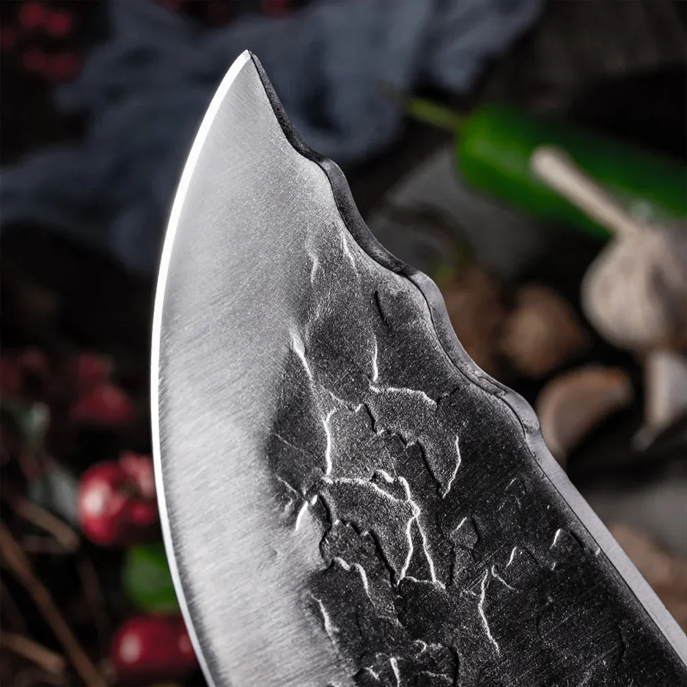 Hand Forged Butcher Knife High Carbon Steel Boning Knives Meat Fish Fruit Cleaver Outdoor Knife  Multipurpose Kitchen Chef Knife