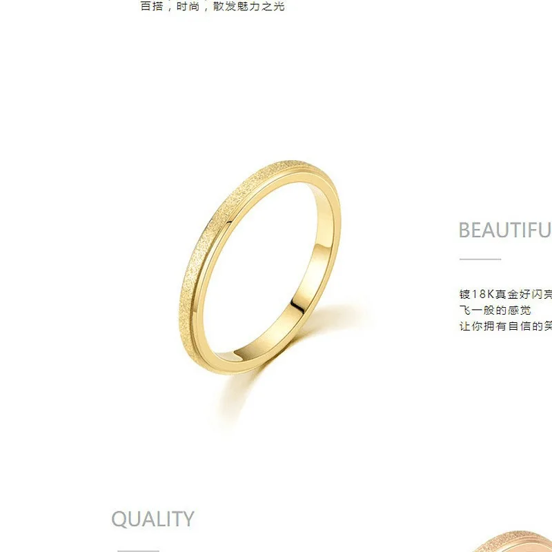 2024 Luxury Couple Rings Titanium Steel Frosted Ring Women Romantic Engageme Wedding Party Jewelry Female