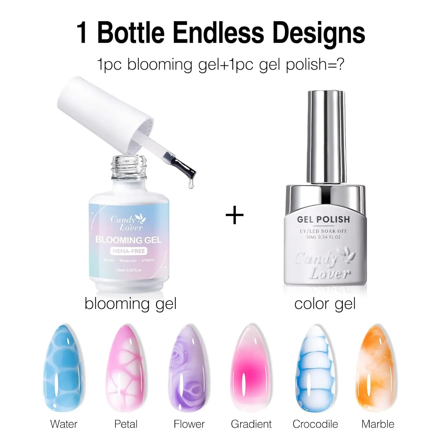 Gellen florescendo gel unha polonês capa superior base gel 15ml pedra de mármore transparente aquarela floral doce uv cura diy suprimentos para unhas