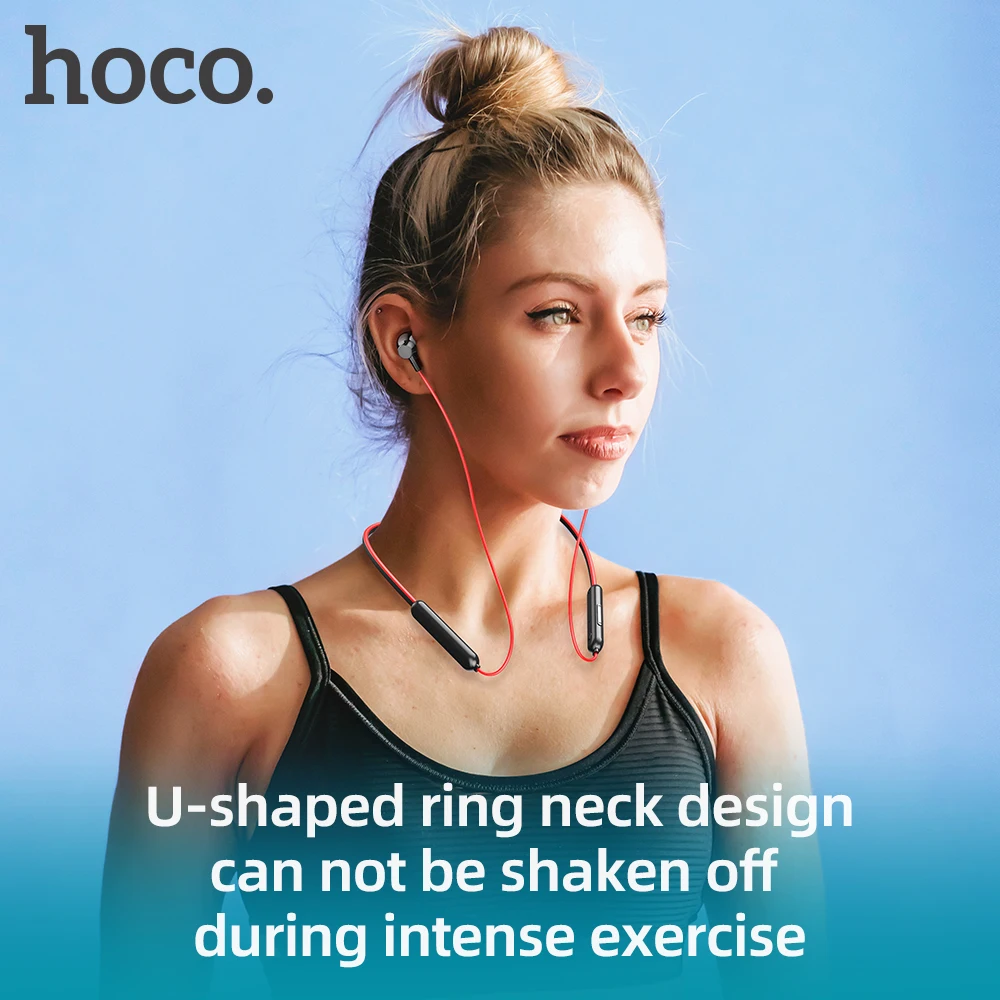 HOCO ES67 Wireless Neckband Earphones In Ear Headphone Bluetooth 5.3 Sport Running Music Soft Skin Friendly Headset With Mic