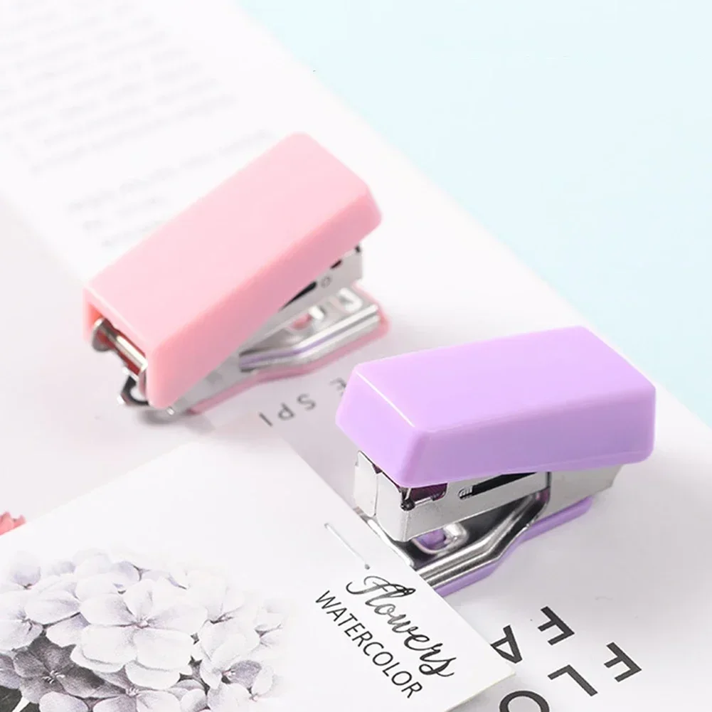 Mini Colored Metal Stapler Set with Staples Binding Tools Stationery School Student Supplies Home Office Use Paper Clip Stapler