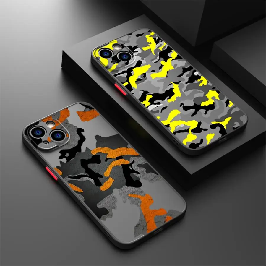 

Funda Back Phone Cover Case for iPhone 17 Pro Max 14 XS XR 13 Mini Air SE 11 12 15 16 Plus 7 8 15 Pro Camouflage Pattern