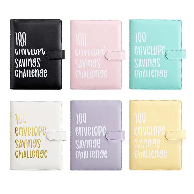 100ซองซองเก็บเงินท้าทายสมุดงบประมาณ52สัปดาห์พร้อมซองเงินสดทองคำสีกุหลาบแวววาว
