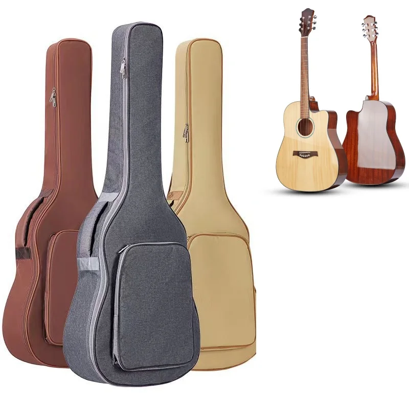 Guitar 41 Inch Folk Spruce Wood Shabili Single Board Guitar with Guitar Bag Set