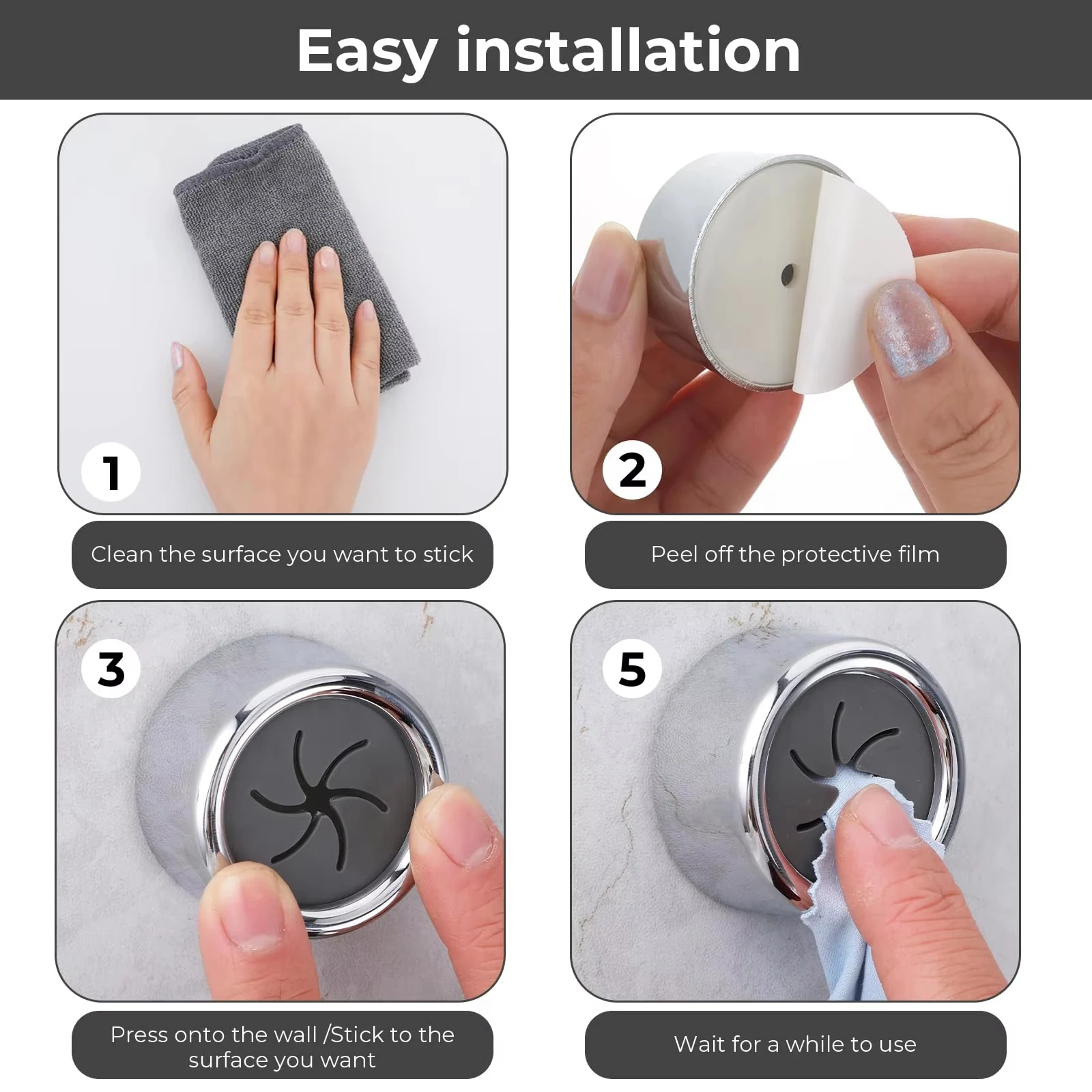 3PCS Non Punching Dishwashing Cloth Storage Clip Dishcloth Clip Kitchen Household Gloves Hook Towel Rack Hole Clip Wall Hanging view 6
