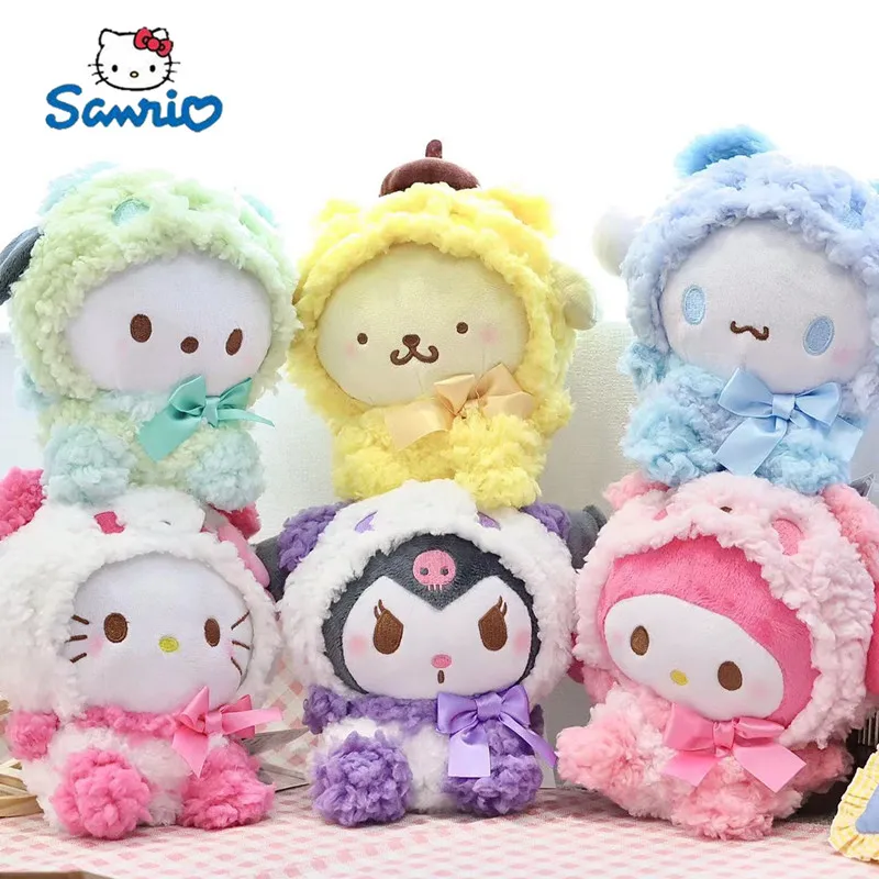 

17 см Sanrio мультфильм Kawali Kuromi Hello Kitty My Melody Cinnamoroll подушка плюшевые игрушки мягкие куклы для детей подарки на день рождения