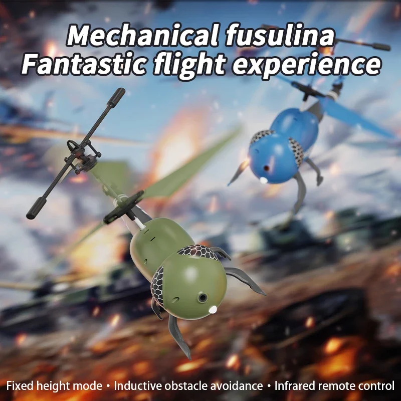 2.4G RC Ant Helicopter 2.5 3.5CH Airplane With Night Lights Obstacle Avoidance Remote Control Flight Mechanical Warjet Kids Toys