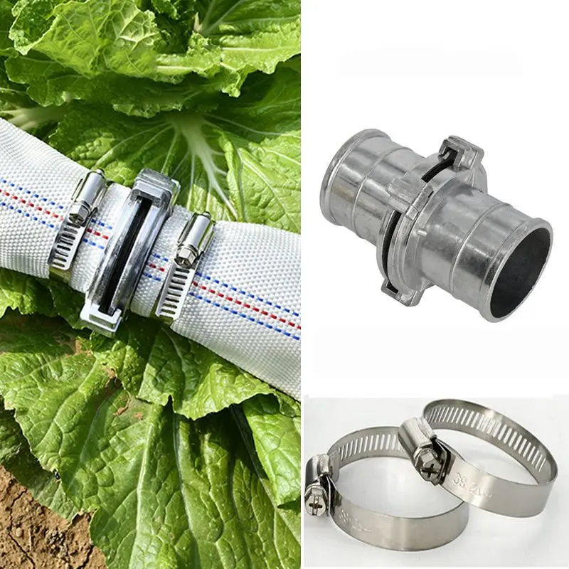 Water Pipes Quick Coupling Aluminum Pipe Fitting Hose Quick Connector With Clamp Fire Hose Agricultural Irrigation Accessory