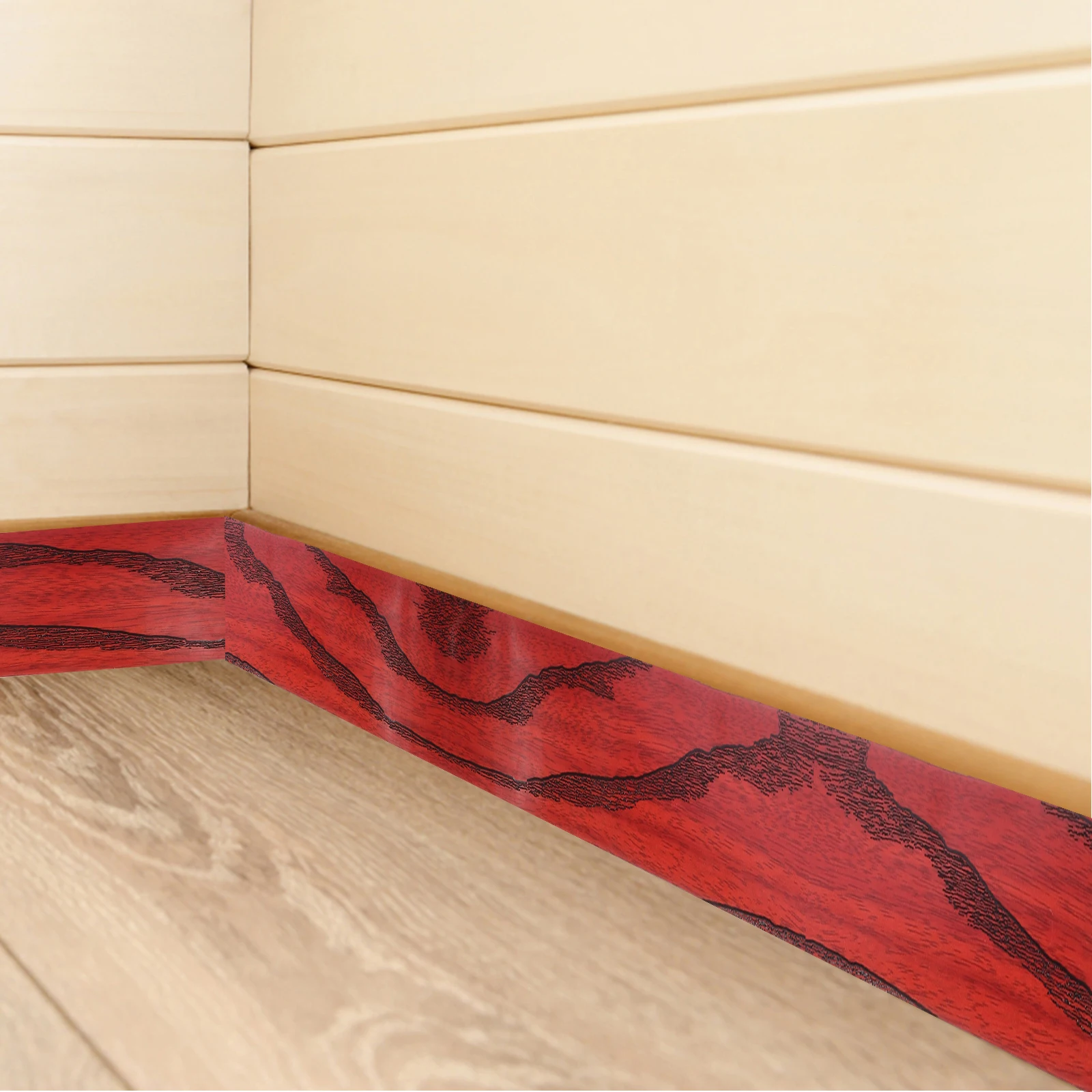 

2 Rolls Wood Grain Adhesive Board Cover Wall Trim Self-Adhesive Baseboard Decorative Strip Peel Stick Floor Molding Wall Decals