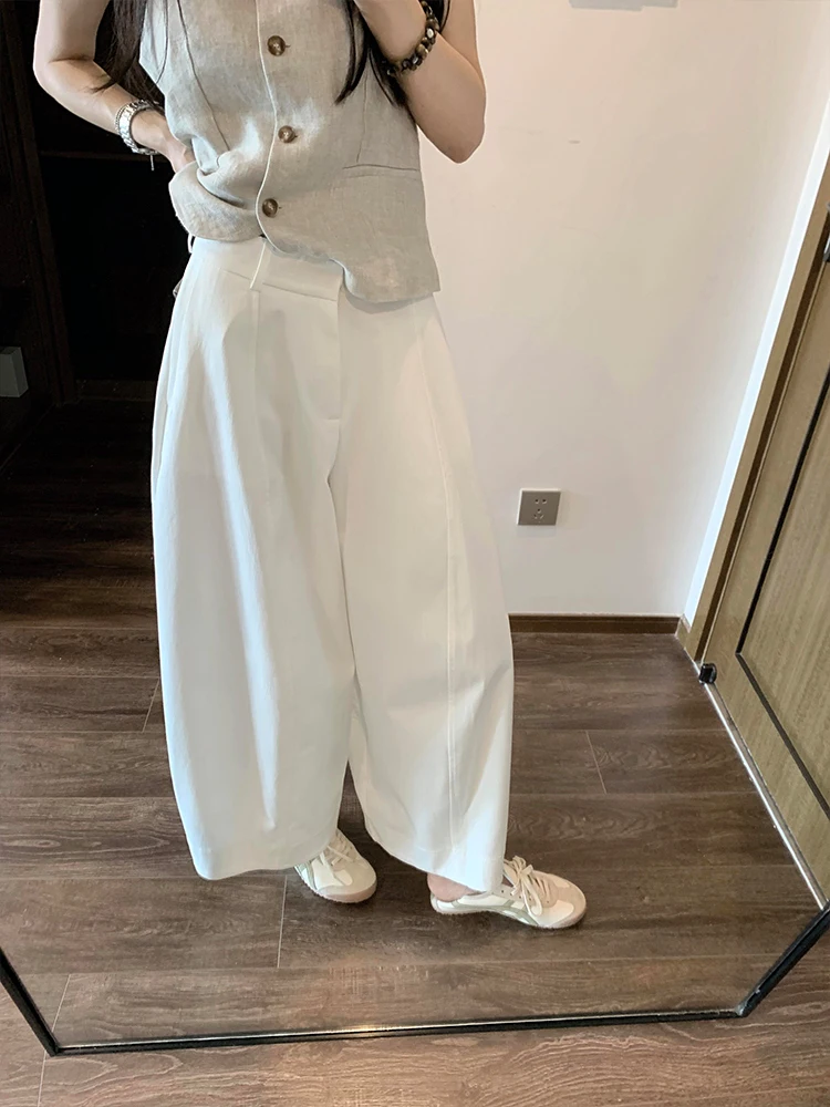 Korean Style Single Button Shoulder Vest Women's Summer New Outerwear Versatile Design Top High Waist Denim Pants