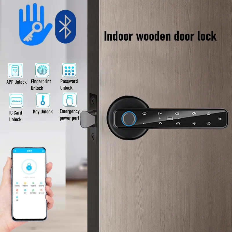 TTLOCK BLE Fingerprint Door Lock Smart Digital Electronic Lock Password Key IC Card APP Remote Unlock Metal Smart Lock Door