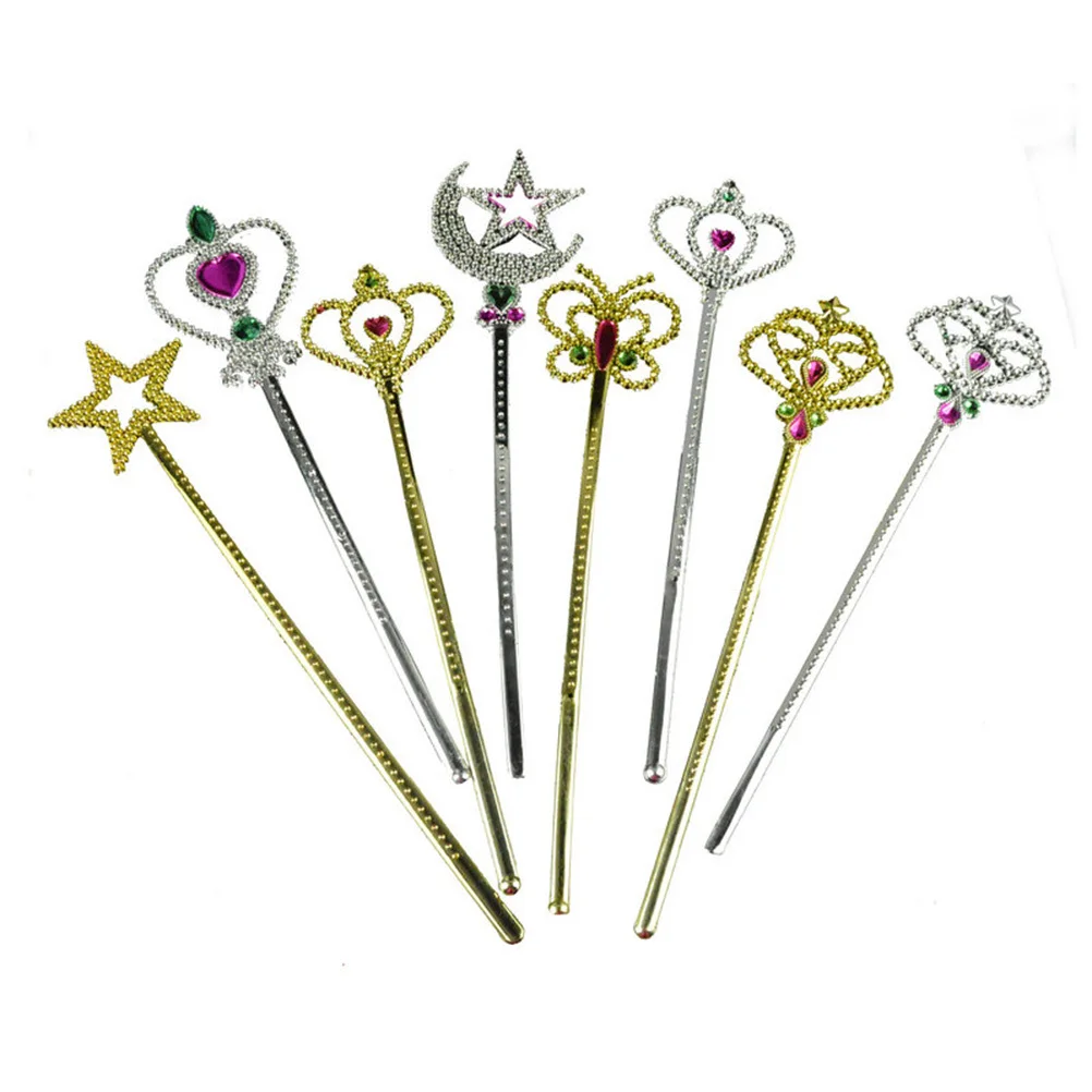 

6Pcs Plastic Star Pentagram Fairy Wands Magical Glow Party Accessories for Birthday Celebration Wands Plastic Wand