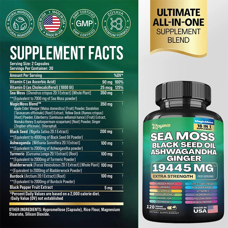 Zoyava Seaweed Blend, 19,445 MG All-in-one Formula with Over 15+ Super Ingredients for Extra Strength and High Potency