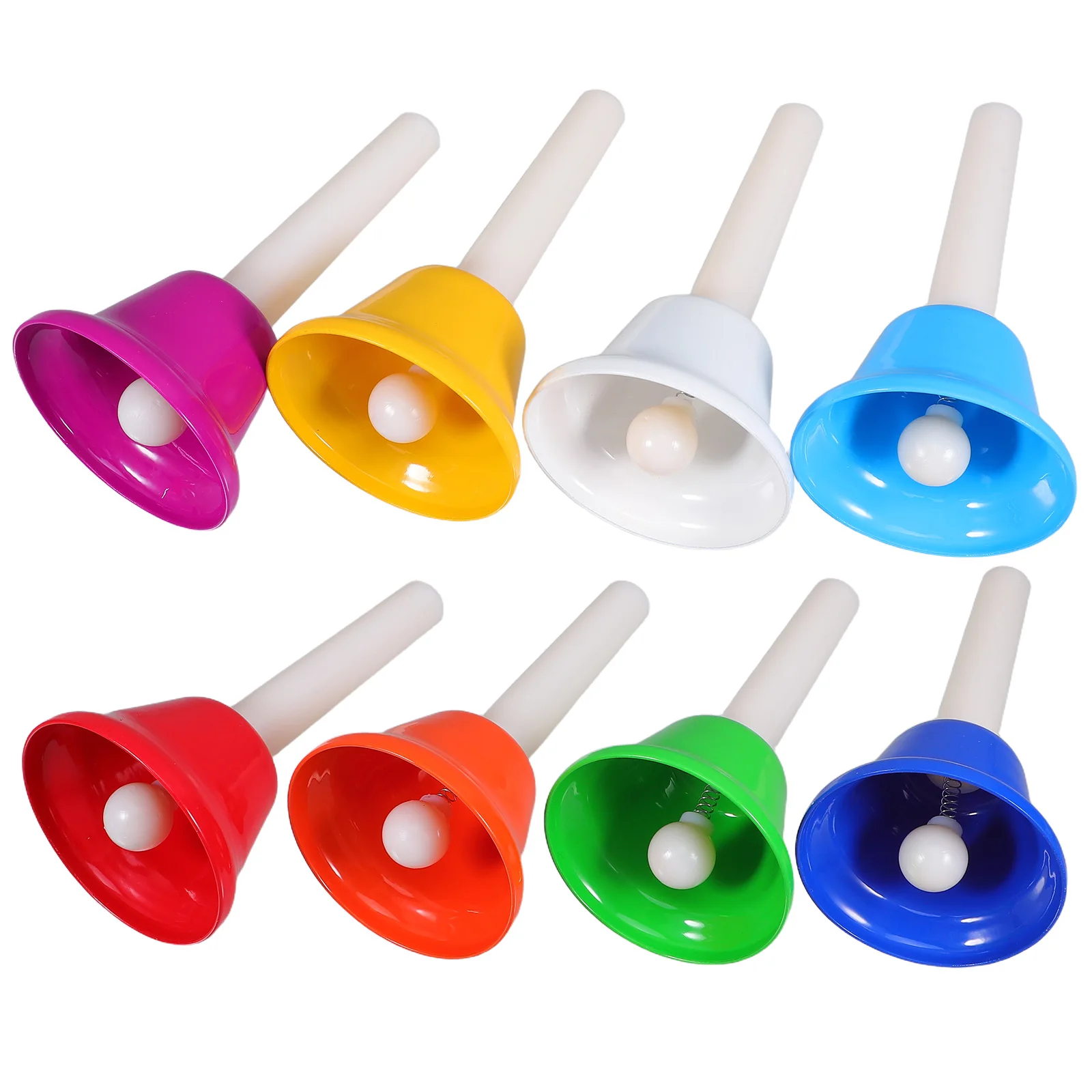 Cloches à main colorées à huit tons, 8 pièces, Instruments de musique pour enfants en bas âge, ensemble en bois et métal pour l'apprentissage du rythme, clochettes, jouets pour bébés