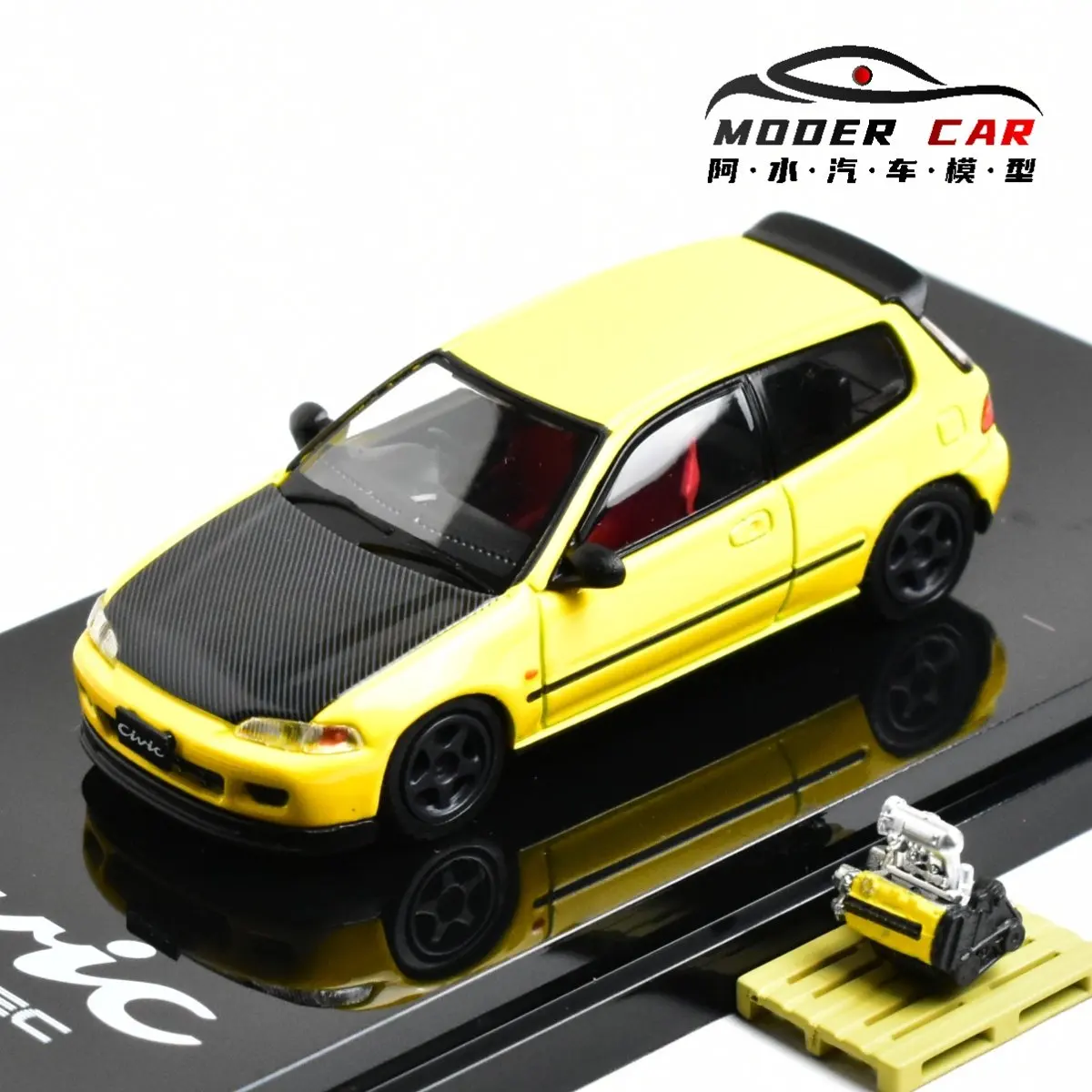 

Коллекционная модель автомобиля Hobby Japan 1:64 Honda Civic EG6 SiR-S JDM, литая под давлением, для демонстрации