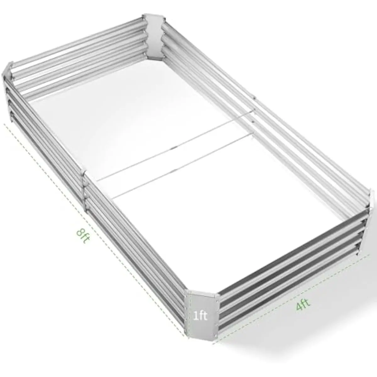 3 Pack Galvanized Steel Raised Garden Beds 8 ft X 4 ft X 1 ft Tall Outdoor Planters for Tomatoes Potatoes Broccoli Herbs Flowers