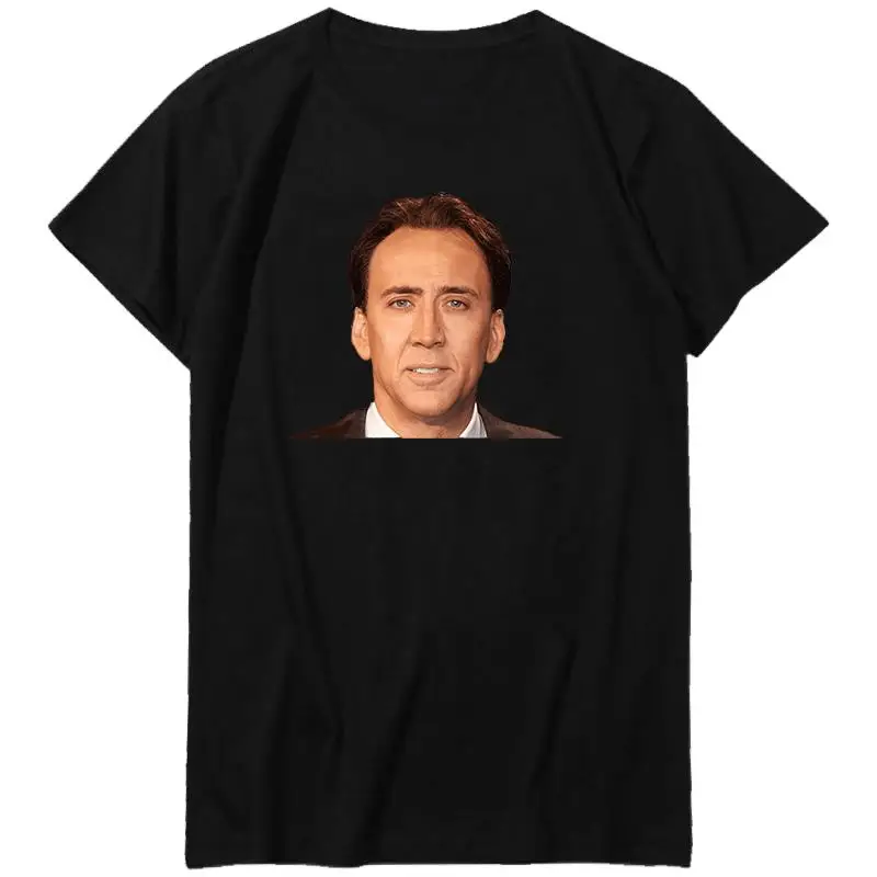 Nicolas Cage Face Off Diy Graphic T Shirts Oversized t-shirt Cotton Short Sleeve t-shirts O-neck T-shirt Summer Men's Clothing