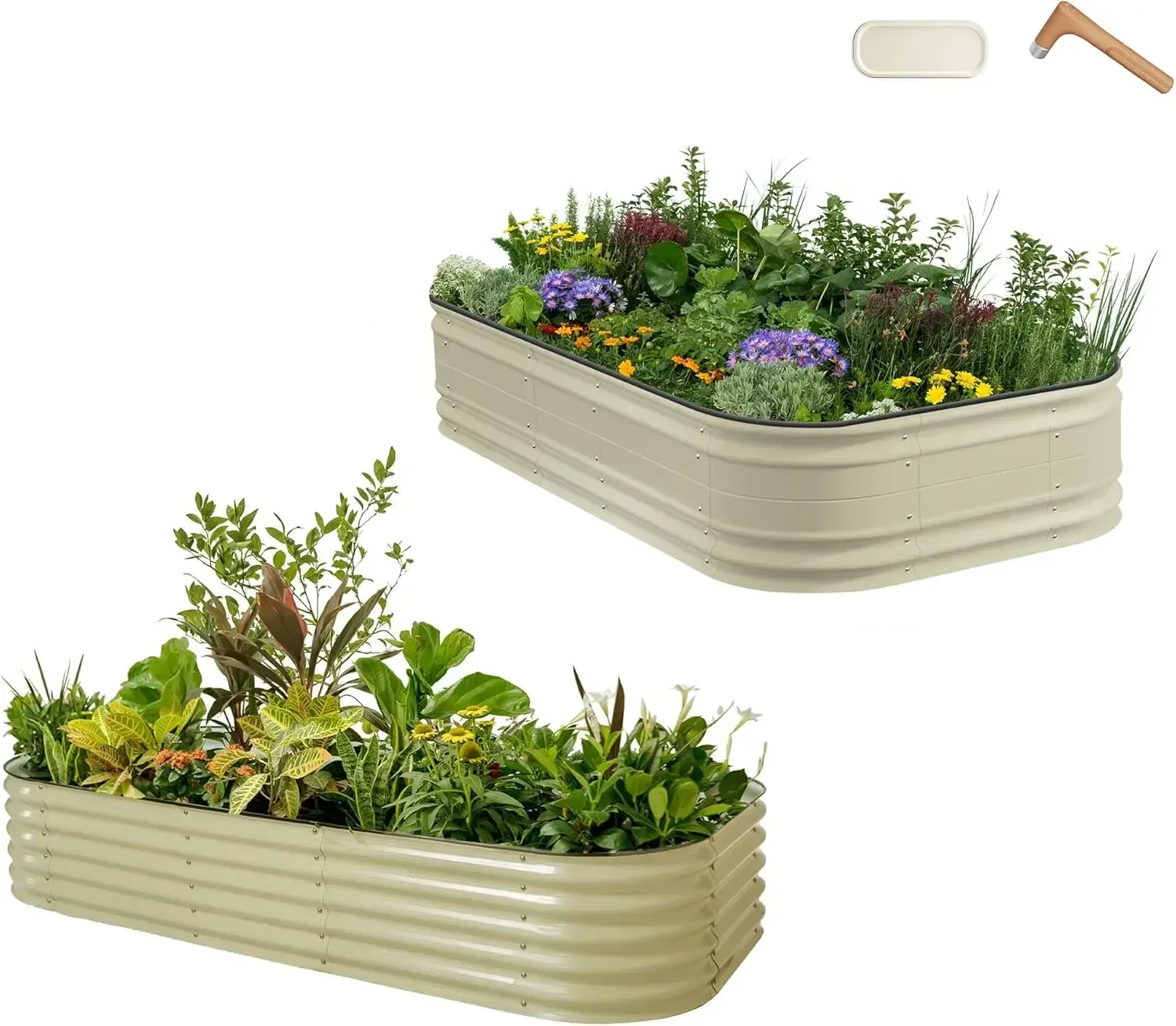 Clássico e romance metal levantadas plantador camas, branco pérola, 10 em 1, 17 "Alto