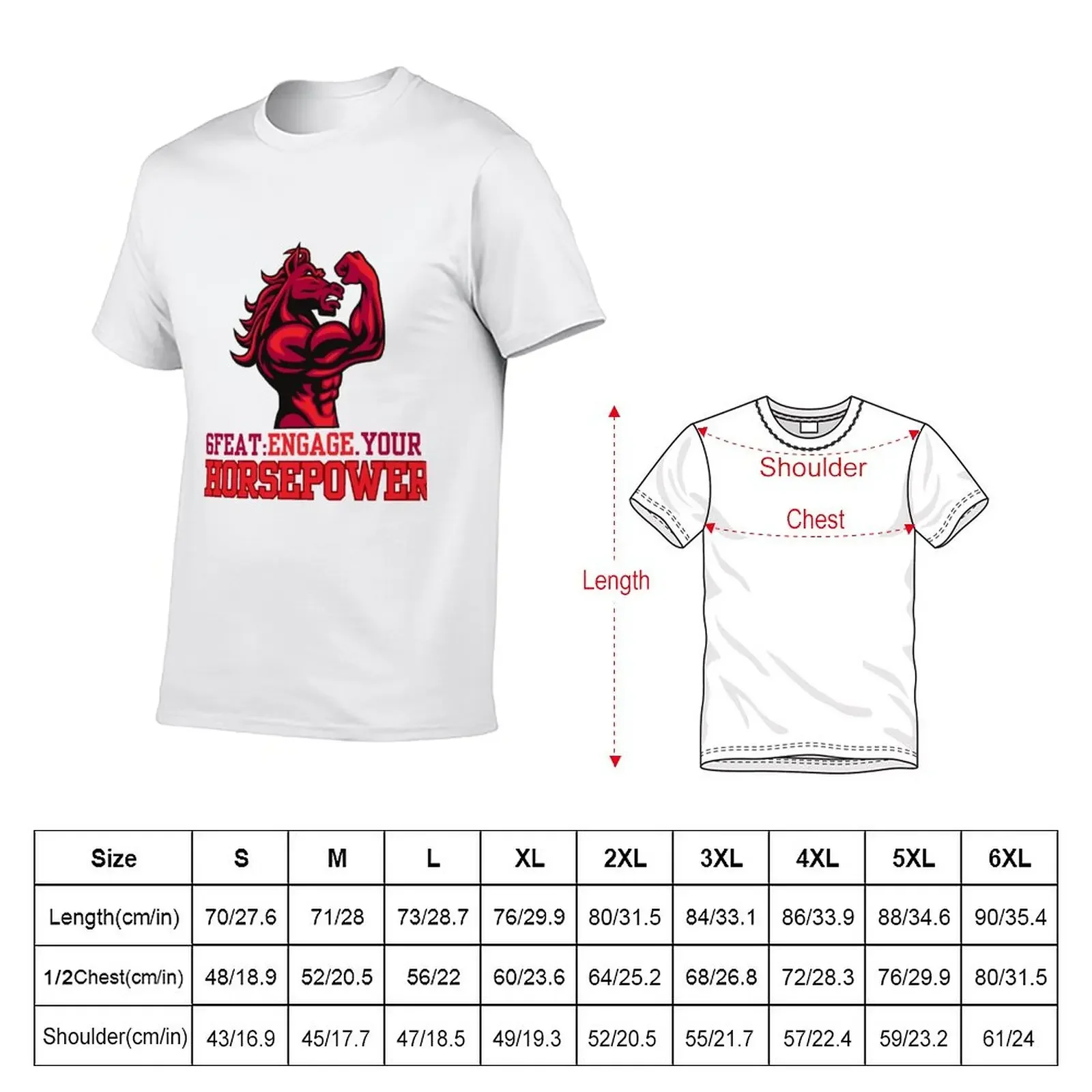 New 6F Engage Your Horsepower T-Shirt plus size t shirts t shirt man heavyweight t shirts mens cotton shirts