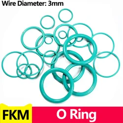 Green FKM O Ring Seal Thickness Oil Gaskets Fuel Washer,Fluorine Rubber O-Rings OD*WD 3MM