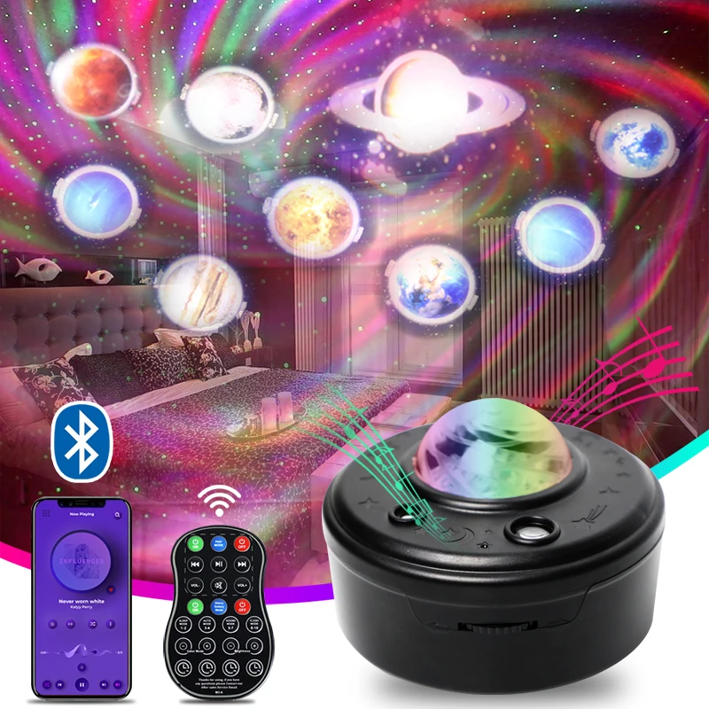 10 Planets Starry Star Night Light USB blue-tooth speaker ball lights LED Moon Projector Lamp For kids bedroom Decoration gift