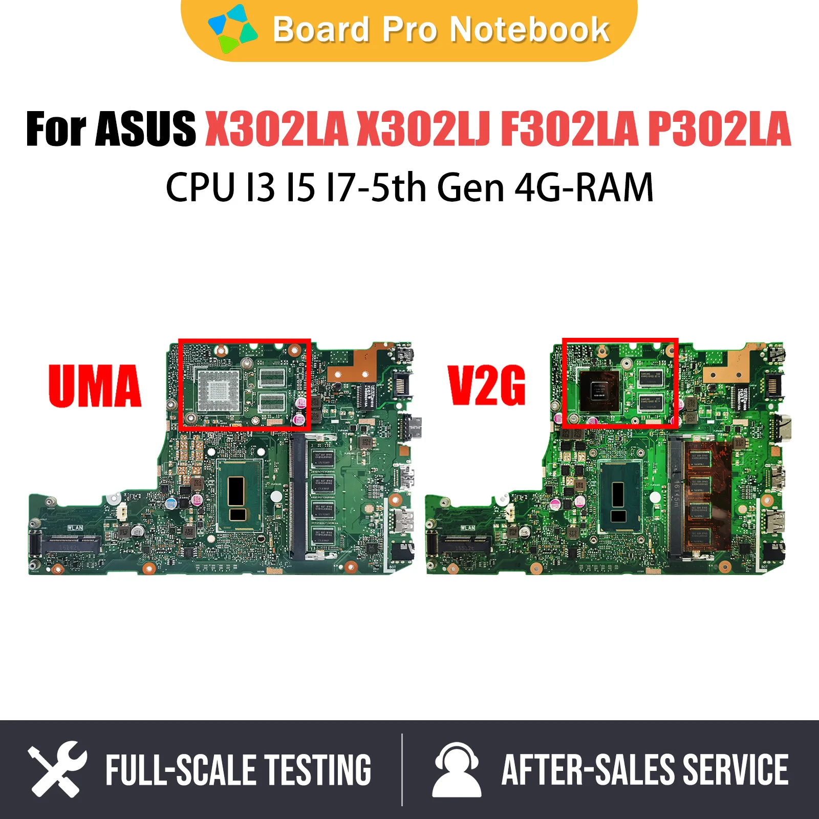 

X302LA Laptop Motherboard For ASUS X302LJ F302LA P302LA F302LJ P302LJ Notebook Mainboard CPU I3 I5 I7 5th Gen 4G RAM