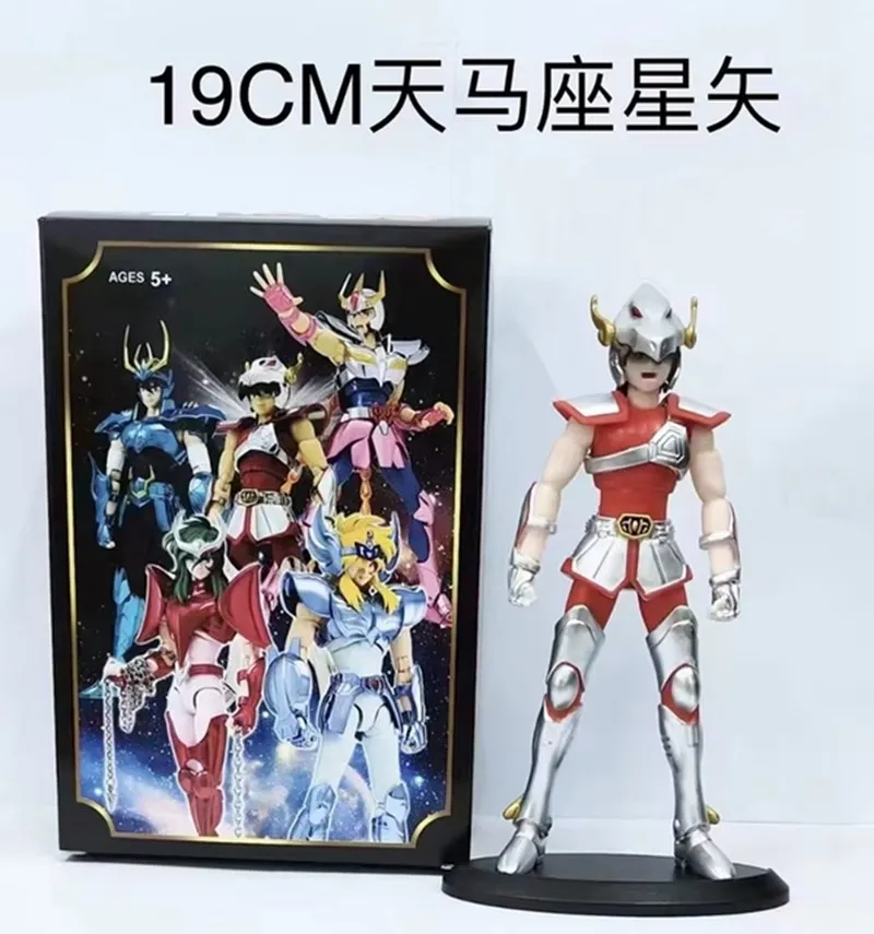 19CM Anime Figure Phoenix Ikki Hyoga Seiya Shiryu Standing Armor Model Children\'s Toys PVC Box Desktop Collection Decoration