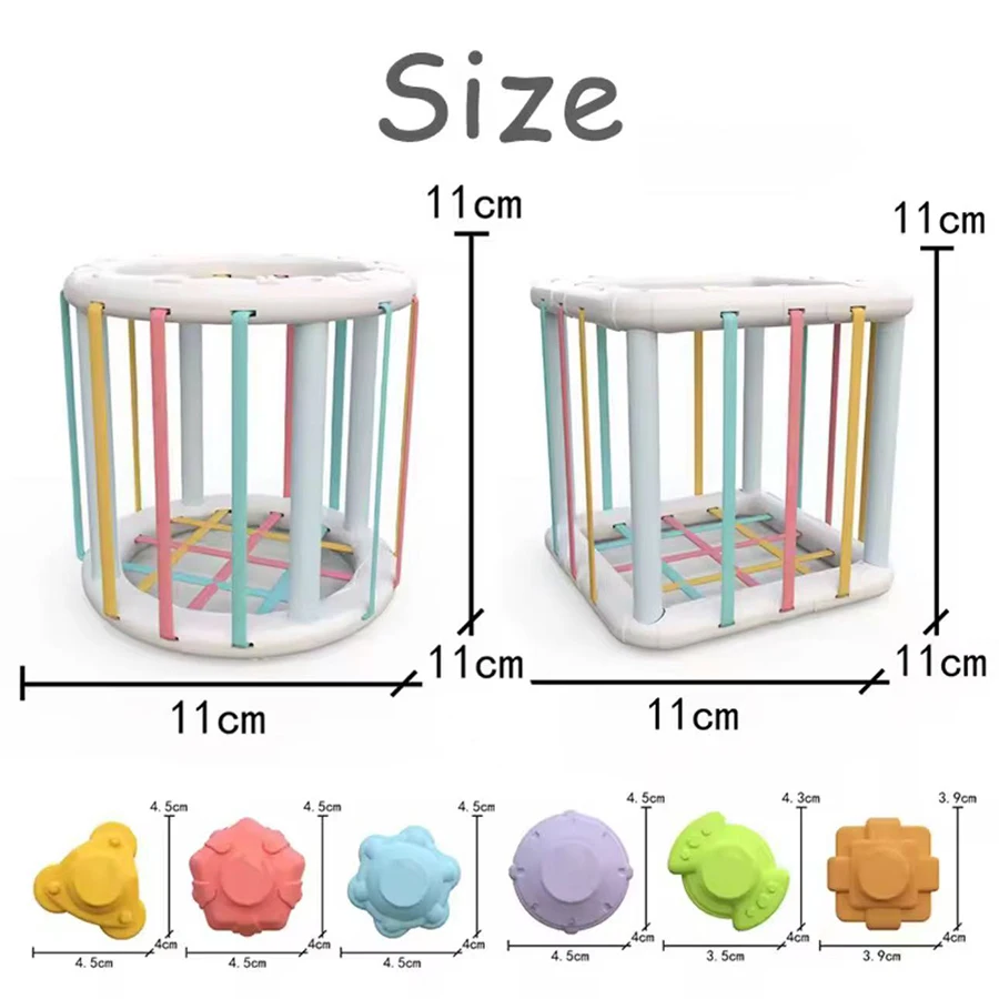 1PCS-Montessori Form Sorter Cube Regenbogen Bunte Blöcke Sortierung Spiel Infant Kognitive Grip Training Lernen Pädagogisches Spielzeug