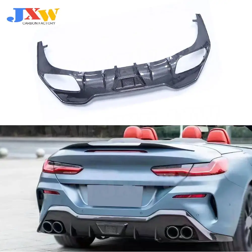 for BMW 8 Series G14 G15 Coupe Sport 2019-2022 Carbon Fiber auto Rear Bumper Lip Spoiler Car Accessories Rear Diffuser Guard