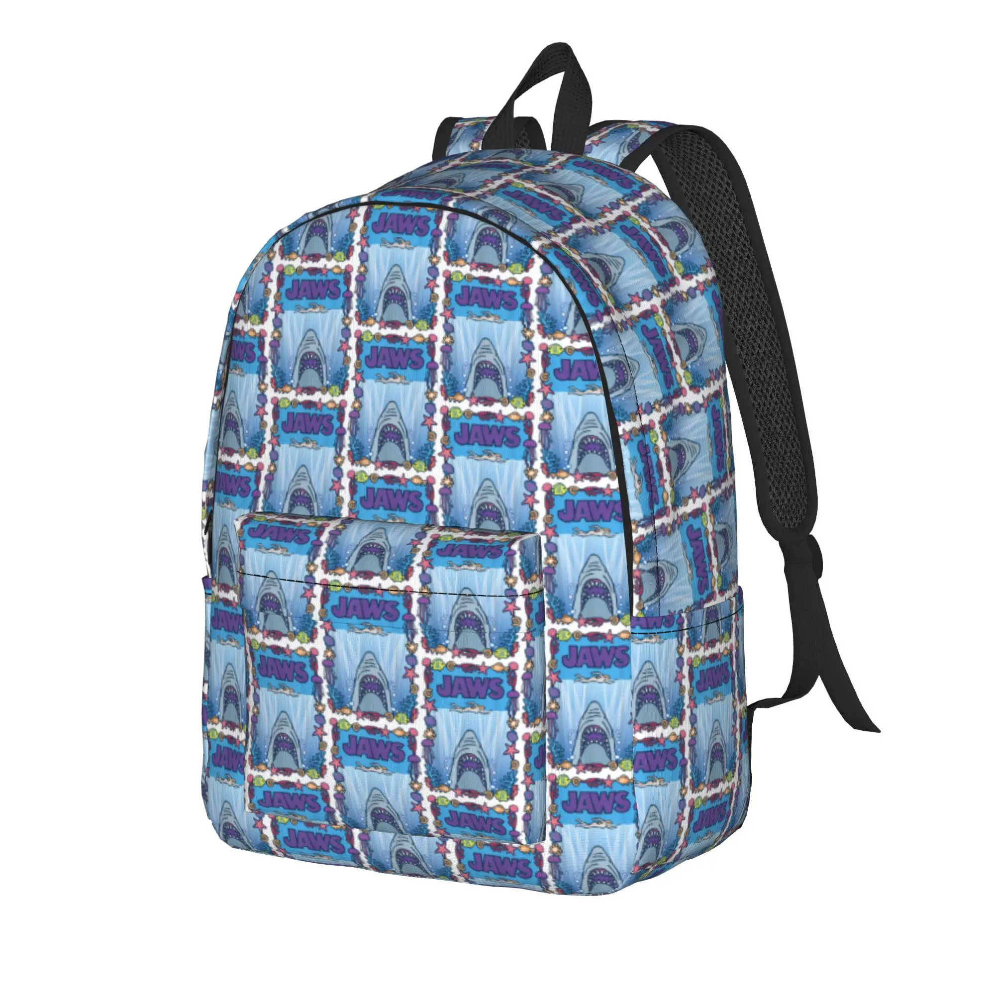 Jaws 50th Anniversary Poster Backpack  Unisex Polyester University Backpacks Large Cool School Bags Rucksack
