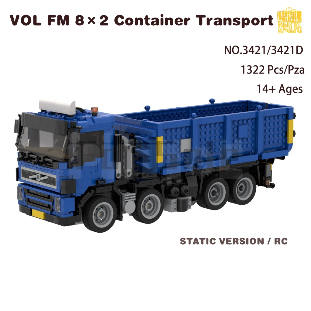 

MOC-3421 8×2 Container Transport Model With PDF Drawings Building Blocks Bricks Kids DIY Toys Birthday Christmas Gifts