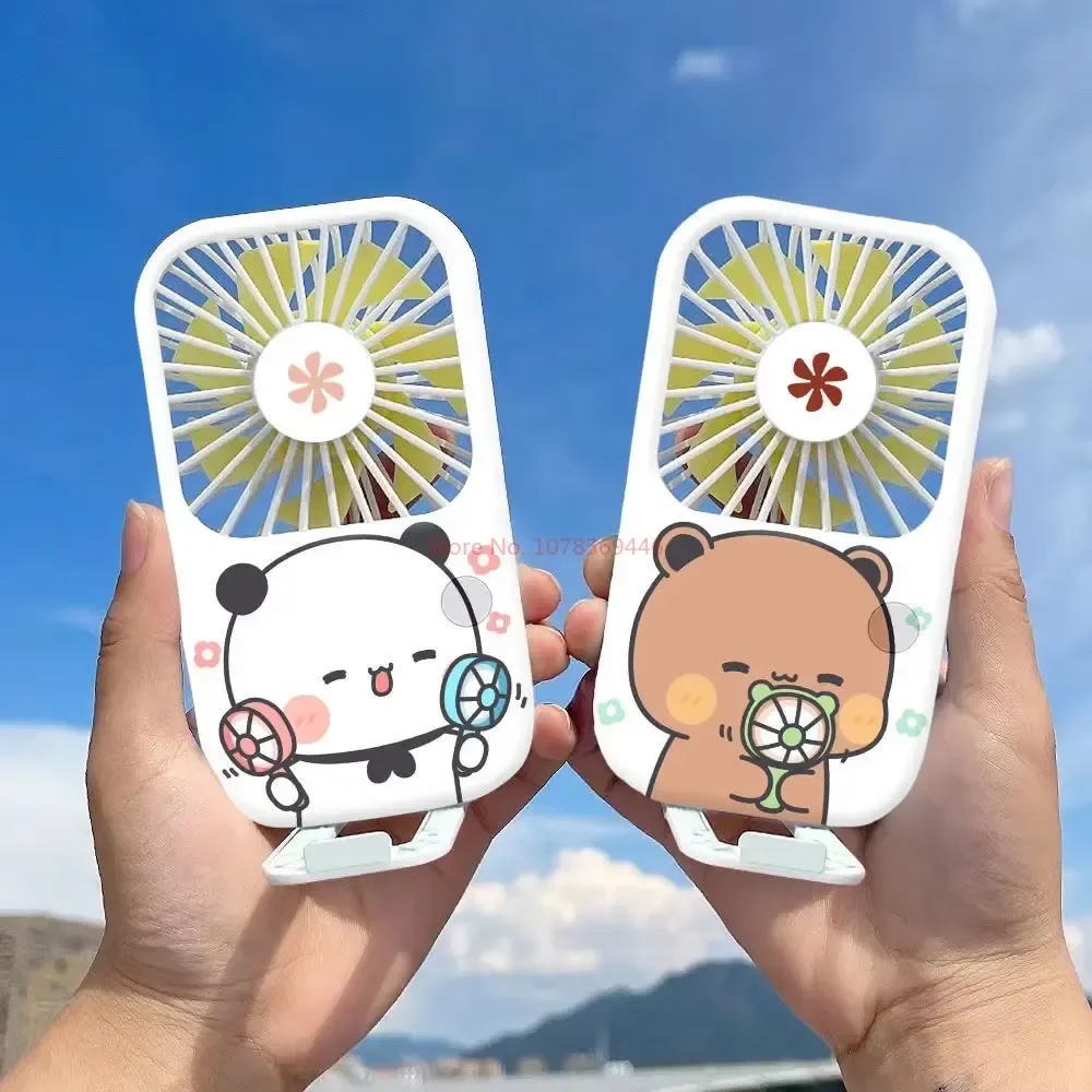 

Small Panda Bubu And Yier Small Fan Cartoon Figure Portable Cute Usb Charging Series Can Act On Phone Holder Small Fan Gift