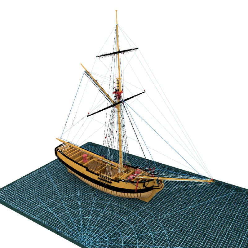 1/48 Ship Model Hayling Full Rib Full Structure DIY Simulation Wooden Sailboat Model Assembly Kit Gift Collection Model Toy