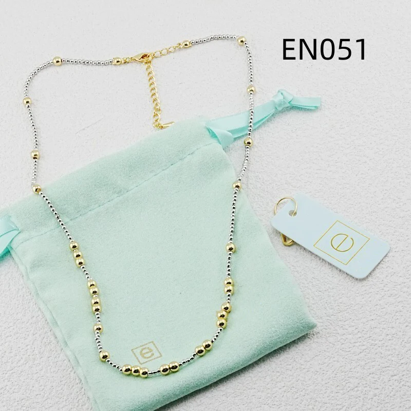 

Двухцветное золотое и серебряное ожерелье с бусинами YozyCraft, модное ювелирное украшение, подарок для женщин