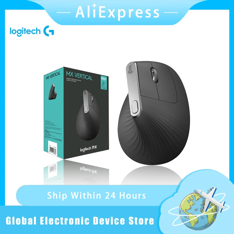 

Logitech MX vertical bluetooth wireless ergonomic 4000dpi multi-function mouse with 2.4GHz rechargeable usb for office