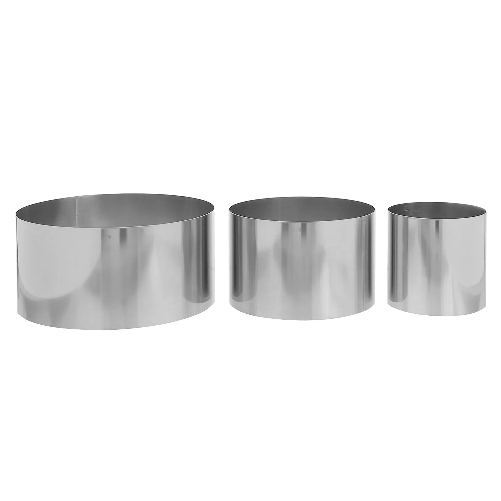 3Pcs Stainless Steel Mousse Ring Mold 10cm Height Aesthetic Cakes Versatile Occasions Family Gatherings Weddings
