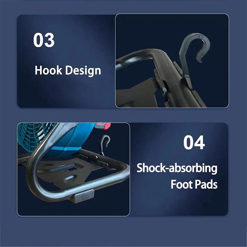 

12 Inch Portable Camping Fan with AC/DC Dual-use Table Desktop Fan High-speed Floor Fan For Makita 18V-21V Battery (no battery)