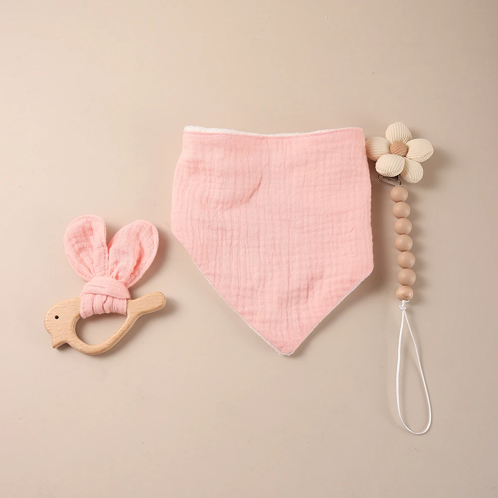 

baby gift set trangle bibs teething bird toy soothing rattle toy dummy clip gym play memory bunny ear