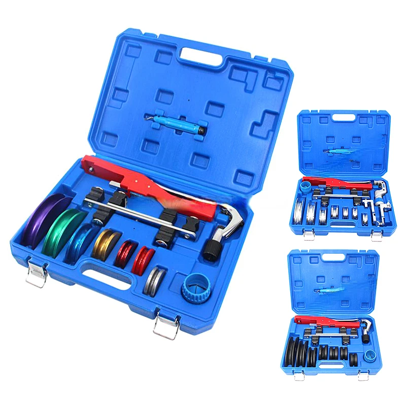 Size 6 - 22 mm  Colorful Painted 90 Degree Ratchet Tube Bender Push B Pipe Reamer Include Bend 1/4-7/8 (7) Size Tool Set Kit